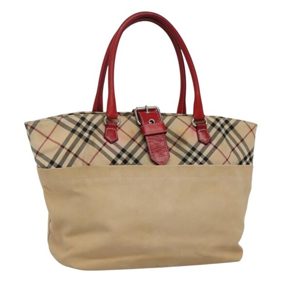 BURBERRY Blue Label Nova Check Tote Bag Canvas Beige Auth ti2867 - Picture 1 of 16